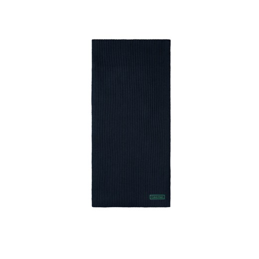 Calvin Klein Szal Patch Chunky Rib Cotton Scarf LV04D8055G Granatowy ze sklepu MODIVO w kategorii Szaliki męskie - zdjęcie 185441888