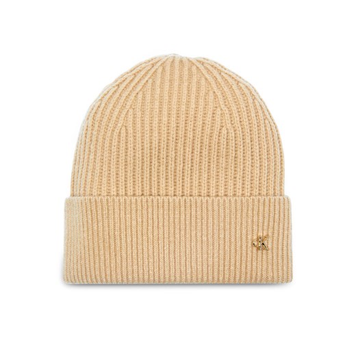 Calvin Klein Czapka Ck Metal Wool Beanie LV04D8032G Beżowy ze sklepu MODIVO w kategorii Czapki zimowe damskie - zdjęcie 185441905