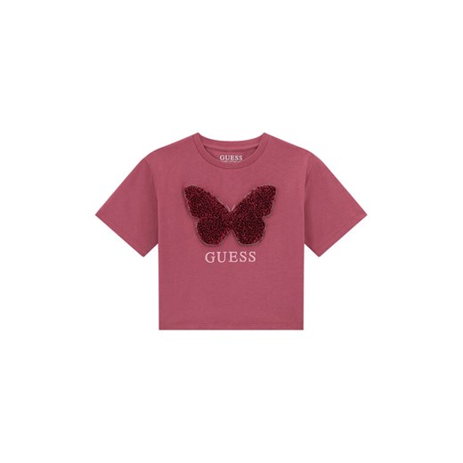 Guess T-Shirt J5YI47 K8HM4 Różowy Regular Fit ze sklepu MODIVO w kategorii Bluzki dziewczęce - zdjęcie 185441909