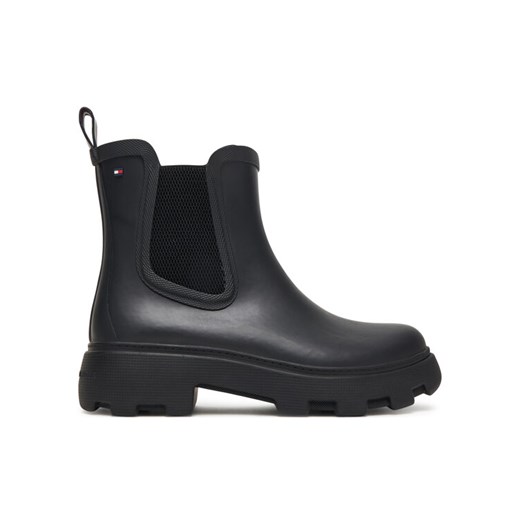 Tommy Hilfiger Kalosze Flag Ankle Warm Lining FW0FW08974 Czarny ze sklepu MODIVO w kategorii Kalosze damskie - zdjęcie 185441929