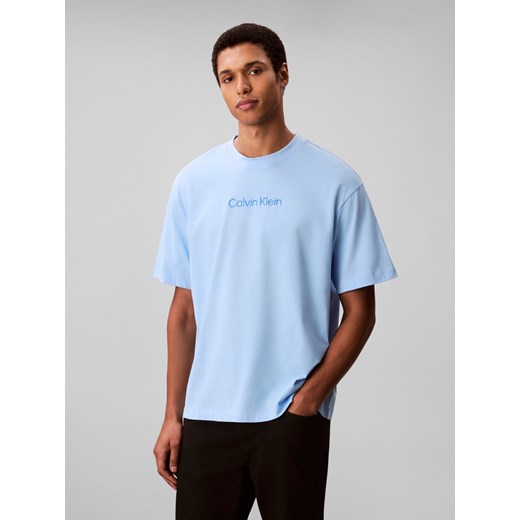 Calvin Klein Koszulka męska Mężczyźni Bawełna jasnoniebieski jednolity ze sklepu vangraaf w kategorii T-shirty męskie - zdjęcie 185443289
