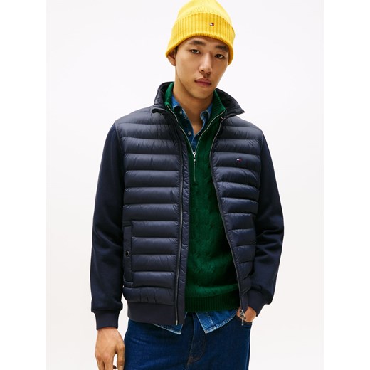Tommy Hilfiger Pikowana kurtka męska Mężczyźni Bawełna granatowy jednolity ze sklepu vangraaf w kategorii Kurtki męskie - zdjęcie 185443298