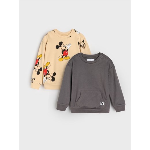 Sinsay - Bluzy 2 pack Mickey Mouse - beżowy ze sklepu Sinsay w kategorii Bluzy i swetry - zdjęcie 185443818