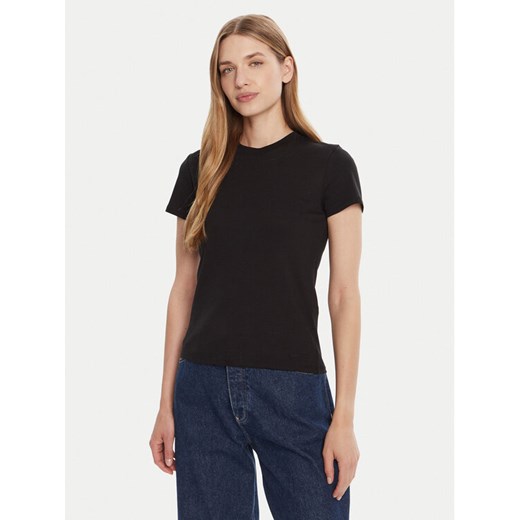 Calvin Klein T-Shirt LV044C216G Czarny Regular Fit ze sklepu MODIVO w kategorii Bluzki damskie - zdjęcie 185444075