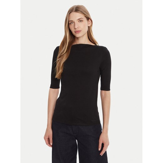 Calvin Klein Bluzka LV044C217G Czarny Slim Fit ze sklepu MODIVO w kategorii Bluzki damskie - zdjęcie 185444085
