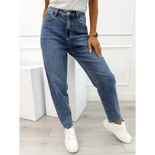 Niebieskie Spodnie Mom Jeans ze sklepu ModnaKiecka.pl w kategorii Jeansy damskie - zdjęcie 185444325