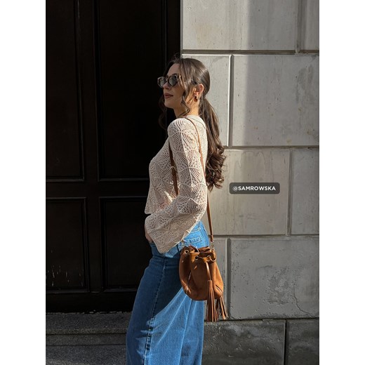Mohito - Dzianinowa bluzka - beżowy ze sklepu Mohito w kategorii Bluzki damskie - zdjęcie 185444367