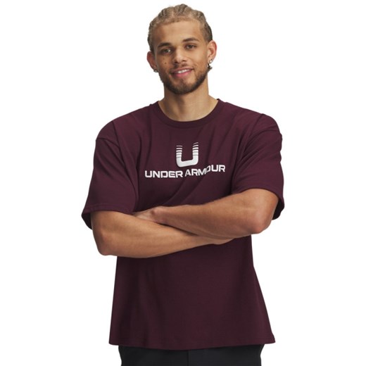 Męski t-shirt z nadrukiem Under Armour UA HWT U LOGO SS - czerwony ze sklepu Sportstylestory.com w kategorii T-shirty męskie - zdjęcie 185444567