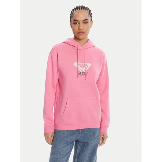 Roxy Bluza ERJFT05020 Różowy Regular Fit ze sklepu MODIVO w kategorii Bluzy damskie - zdjęcie 185446136