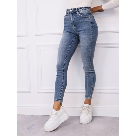 SPODNIE JEANSOWE SKINNY Z WYSOKIM STANEM ze sklepu olika.com.pl w kategorii Jeansy damskie - zdjęcie 185446895