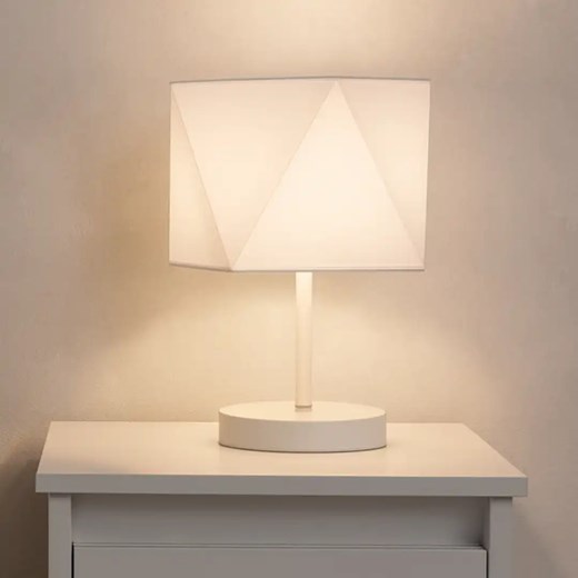 Biała lampka nocna z abażurem PASADENA ze sklepu Lysne w kategorii Lampy stołowe - zdjęcie 185447045