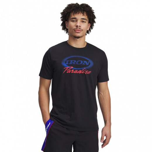 Męski t-shirt z nadrukiem Under Armour Project Rock Iron Paradise - czarny ze sklepu Sportstylestory.com w kategorii T-shirty męskie - zdjęcie 185447479