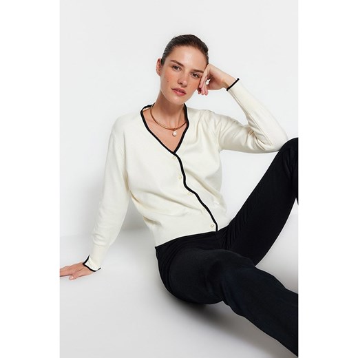 trendyol Kardigan w kolorze kremowo-czarnym Trendyol M okazja Limango Polska