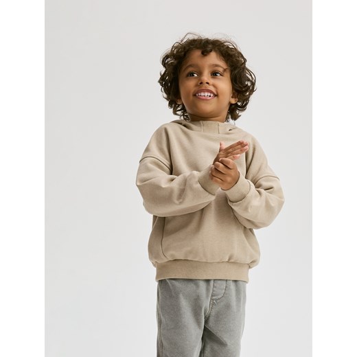 Reserved - Bawełniana bluza oversize - brązowy ze sklepu Reserved w kategorii Bluzy chłopięce - zdjęcie 185449067