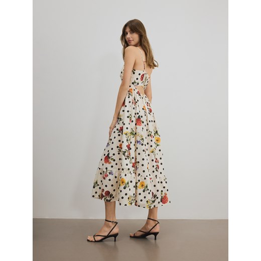 Reserved - Wzorzysta sukienka midi - wielobarwny Reserved XS Reserved