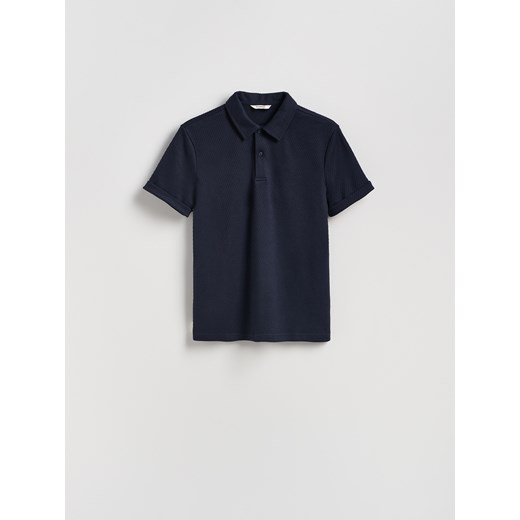 Reserved - Koszulka polo regular fit - granatowy ze sklepu Reserved w kategorii T-shirty męskie - zdjęcie 185449367