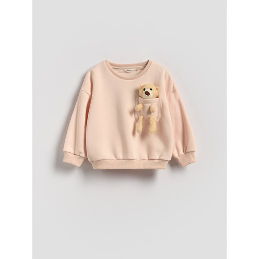 Reserved - Bluza z aplikacją 3d - złamana biel ze sklepu Reserved w kategorii Bluzy dziewczęce - zdjęcie 185449739