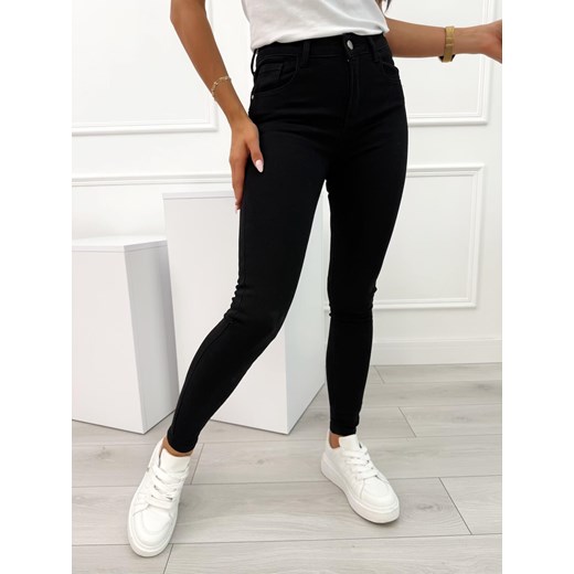 Czarne Spodnie Skinny ze sklepu ModnaKiecka.pl w kategorii Jeansy damskie - zdjęcie 185451455
