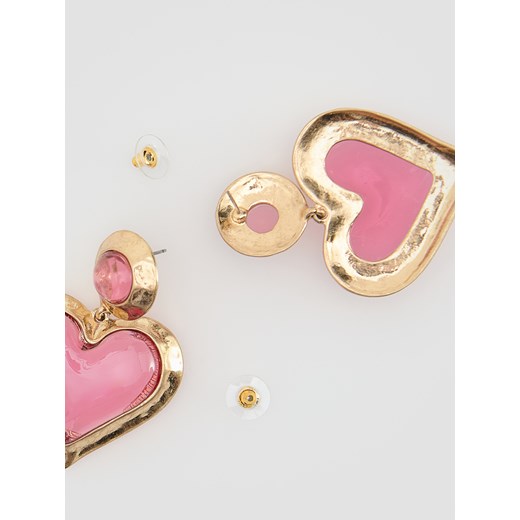 Reserved - Wiszące kolczyki serca - hibiskus Reserved ONE SIZE Reserved