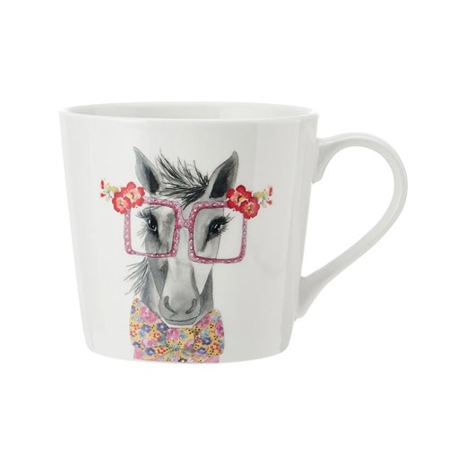 Mikasa Kubek &quot;Horse&quot; w kolorze biało-szaro-jasnoróżowym - 380 ml ze sklepu Limango Polska w kategorii Naczynia - zdjęcie 185452609