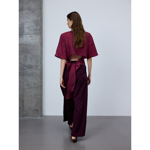 Reserved - Bluzka z lyocellu - różowy Reserved S Reserved