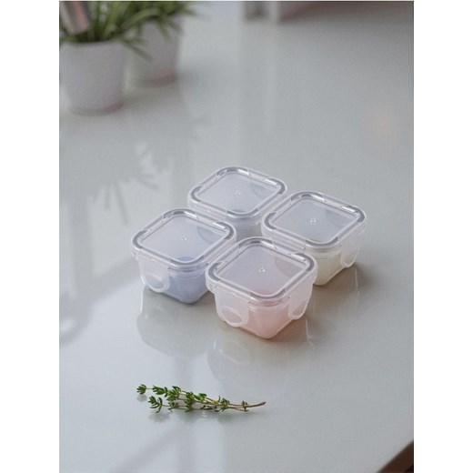 Sinsay - Pojemniki na żywność z pokrywką 4 pack - szary ze sklepu Sinsay w kategorii Dom - zdjęcie 185455628