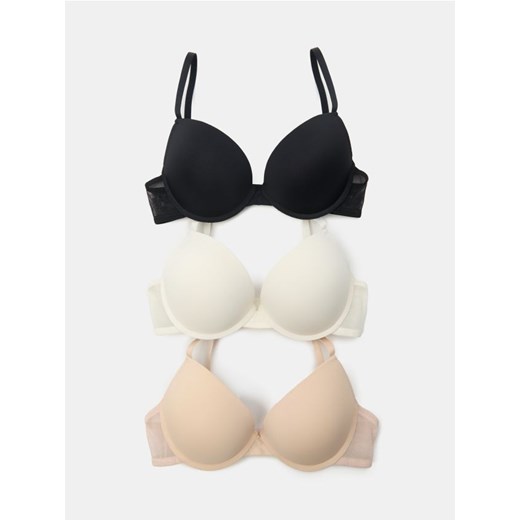 Sinsay - Biustonosz push-up 3 pack - wielobarwny ze sklepu Sinsay w kategorii Biustonosze - zdjęcie 185457937