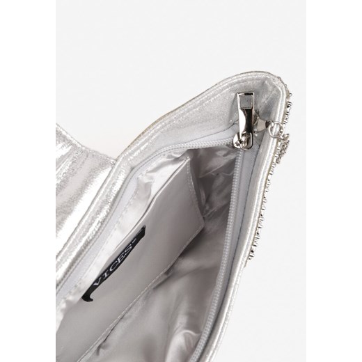 Srebrna Koktajlowa Torebka Vices w Kształcie Kokardy z Cyrkoniami Delirre uniwersalny born2be.pl