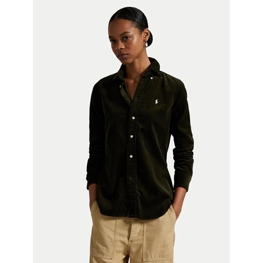 Polo Ralph Lauren Koszula 211971526001 Zielony Slim Fit ze sklepu MODIVO w kategorii Koszule damskie - zdjęcie 185459506
