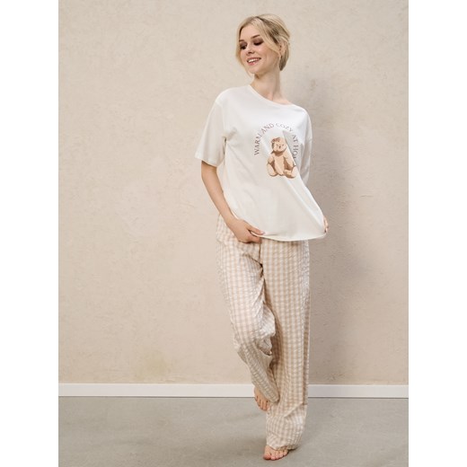 Sinsay - Bawełniana piżama dwuczęściowa - biały Sinsay L Sinsay