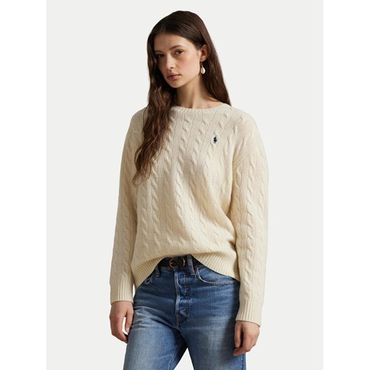 Polo Ralph Lauren Sweter 211971865001 Biały Slim Fit ze sklepu MODIVO w kategorii Swetry damskie - zdjęcie 185464167