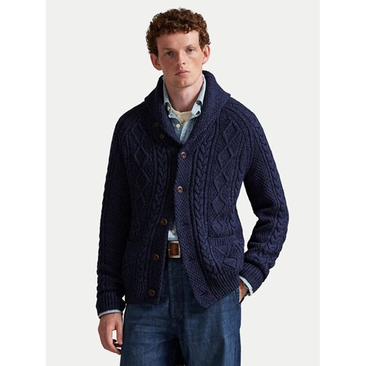 Polo Ralph Lauren Kardigan 710P02704001 Granatowy Regular Fit ze sklepu MODIVO w kategorii Swetry męskie - zdjęcie 185466327