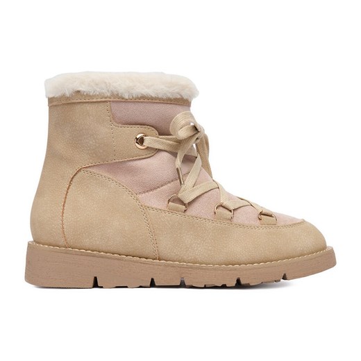 Botki DeeZee 17125-1-BEIGE PU ze sklepu ccc.eu w kategorii Śniegowce damskie - zdjęcie 185466918
