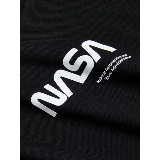 Reserved - T-shirt z nadrukiem NASA - czarny Reserved M Reserved