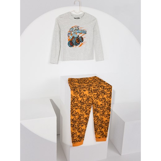 Sinsay - Piżama dwuczęściowa Hot Wheels - szary Sinsay 140 (9-10 l) Sinsay