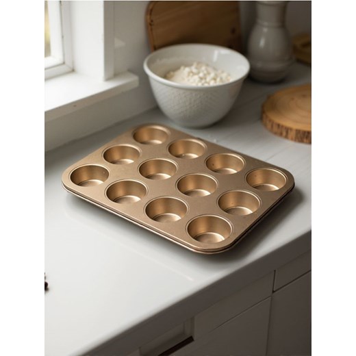 Sinsay - Forma do pieczenia babeczek ze stali węglowej - złoty ze sklepu Sinsay w kategorii Akcesoria do pieczenia - zdjęcie 185469038