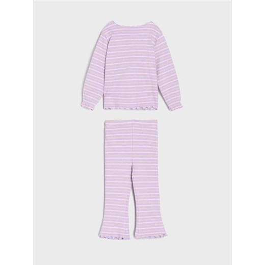 Sinsay - Prążkowany komplet dzianinowy w paski - niebieski - id: 908ET-54X - marki Sinsay - 185469056 Sinsay - Prążkowany komplet dzianinowy w paski - niebieski ze sklepu Sinsay w kategorii Komplety niemowlęce - zdjęcie 185469056