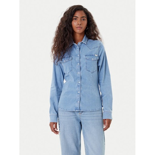 Mustang Koszula jeansowa Cody 1016935 Niebieski Slim Fit ze sklepu MODIVO w kategorii Koszule damskie - zdjęcie 185469595