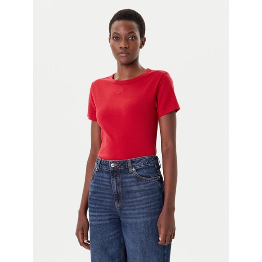 HUGO T-Shirt Deloris 50512002 Czerwony Regular Fit ze sklepu MODIVO w kategorii Bluzki damskie - zdjęcie 185469606