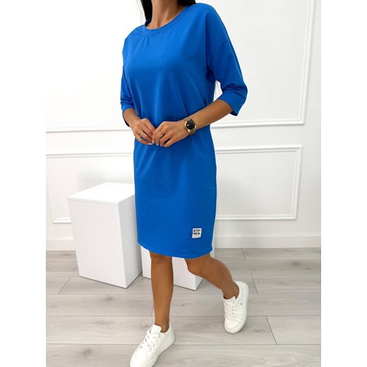 Kobaltowa Sportowa Sukienka ze sklepu ModnaKiecka.pl w kategorii Sukienki - zdjęcie 185469956