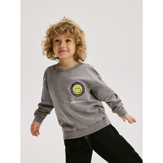 Reserved - Longsleeve SmileyWorld® - ciemnoszary ze sklepu Reserved w kategorii T-shirty chłopięce - zdjęcie 185470127