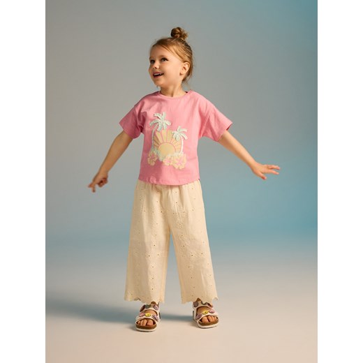 Reserved - Wzorzyste spodnie - złamana biel ze sklepu Reserved w kategorii Spodenki dziewczęce - zdjęcie 185470146