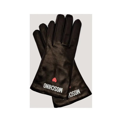 Moschino Skórzane rękawiczki | z dodatkiem wełny ze sklepu Gomez Fashion Store w kategorii Rękawiczki damskie - zdjęcie 185470609