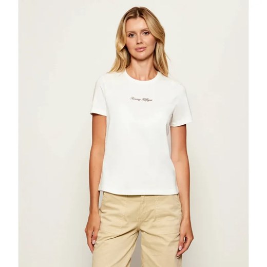 Tommy Hilfiger T-shirt | Regular Fit ze sklepu Gomez Fashion Store w kategorii Bluzki damskie - zdjęcie 185470656