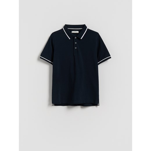 Reserved - T-shirt polo - granatowy ze sklepu Reserved w kategorii T-shirty chłopięce - zdjęcie 185474185