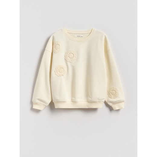 Reserved - Bluza z haftem - kremowy - id: 254FA-02X - marki Reserved - 185474225 Reserved - Bluza z haftem - kremowy ze sklepu Reserved w kategorii Bluzy dziewczęce - zdjęcie 185474225