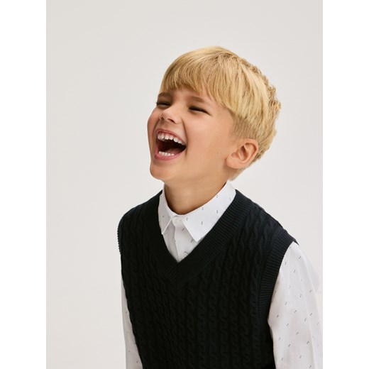 Reserved - Bawełniana kamizelka - granatowy Reserved 122 (6-7 lat) Reserved