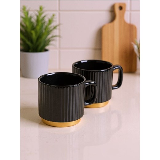 Sinsay - Ryflowane kubki 2 pack - czarny ze sklepu Sinsay w kategorii Dom - zdjęcie 185478938