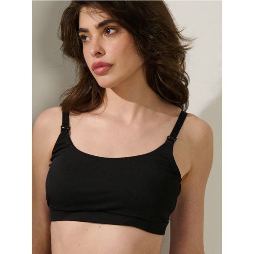 Sinsay - Prążkowany biustonosz do karmienia - czarny - id: 189FX-99X - marki Sinsay - 185479078 Sinsay - Prążkowany biustonosz do karmienia - czarny ze sklepu Sinsay w kategorii Biustonosze - zdjęcie 185479078