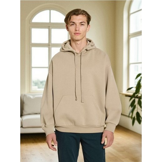 Sinsay - Bluza hoodie comfort fit - beżowy ze sklepu Sinsay w kategorii Bluzy męskie - zdjęcie 185479116